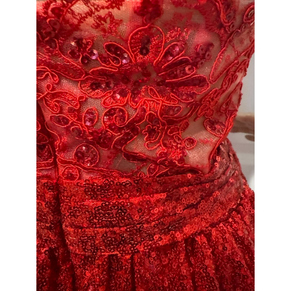 Women's JJ'S HOUSE Red Sequin Prom Dress size M - Picture 4 of 9